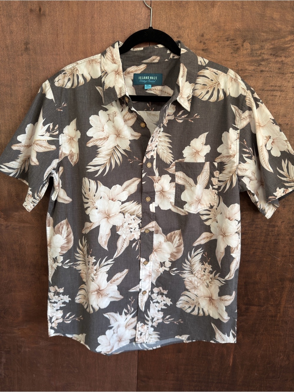 Islandhaze Men’s Short-Sleeve Floral Button-Down Shirt - (1016)